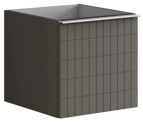 Struttura semi colonna da bagno Pixel2 cassetti laccato opaco grigio carbone L 40 x H 40 x P 45.5 cm