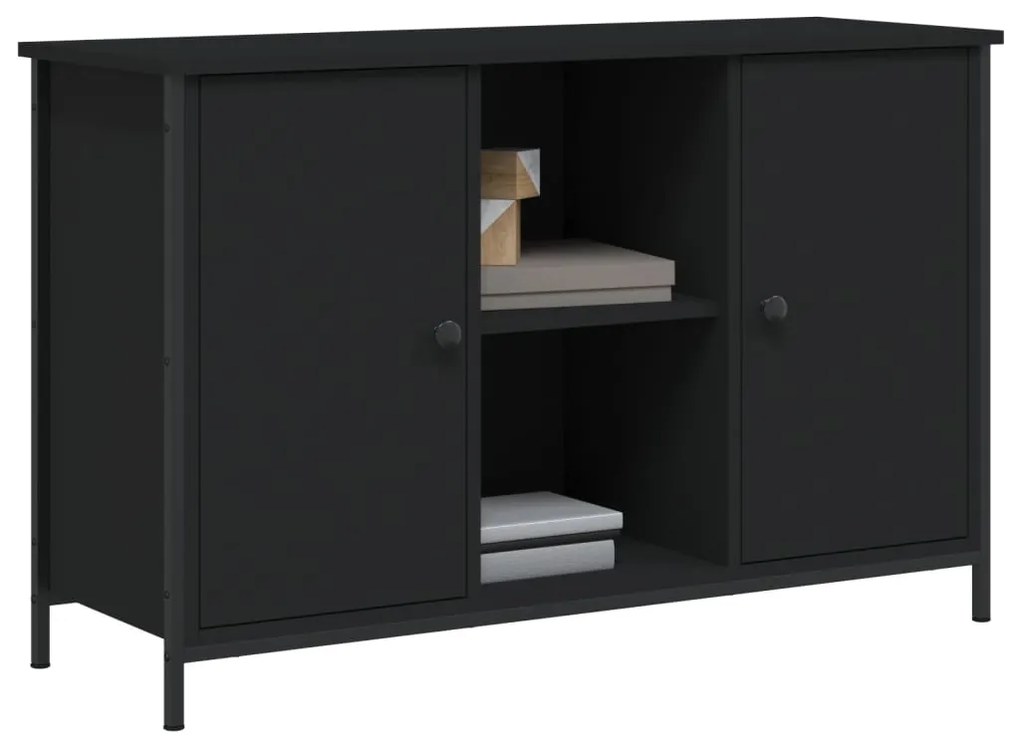 Mobile porta tv nero 100x35x65 cm in legno multistrato