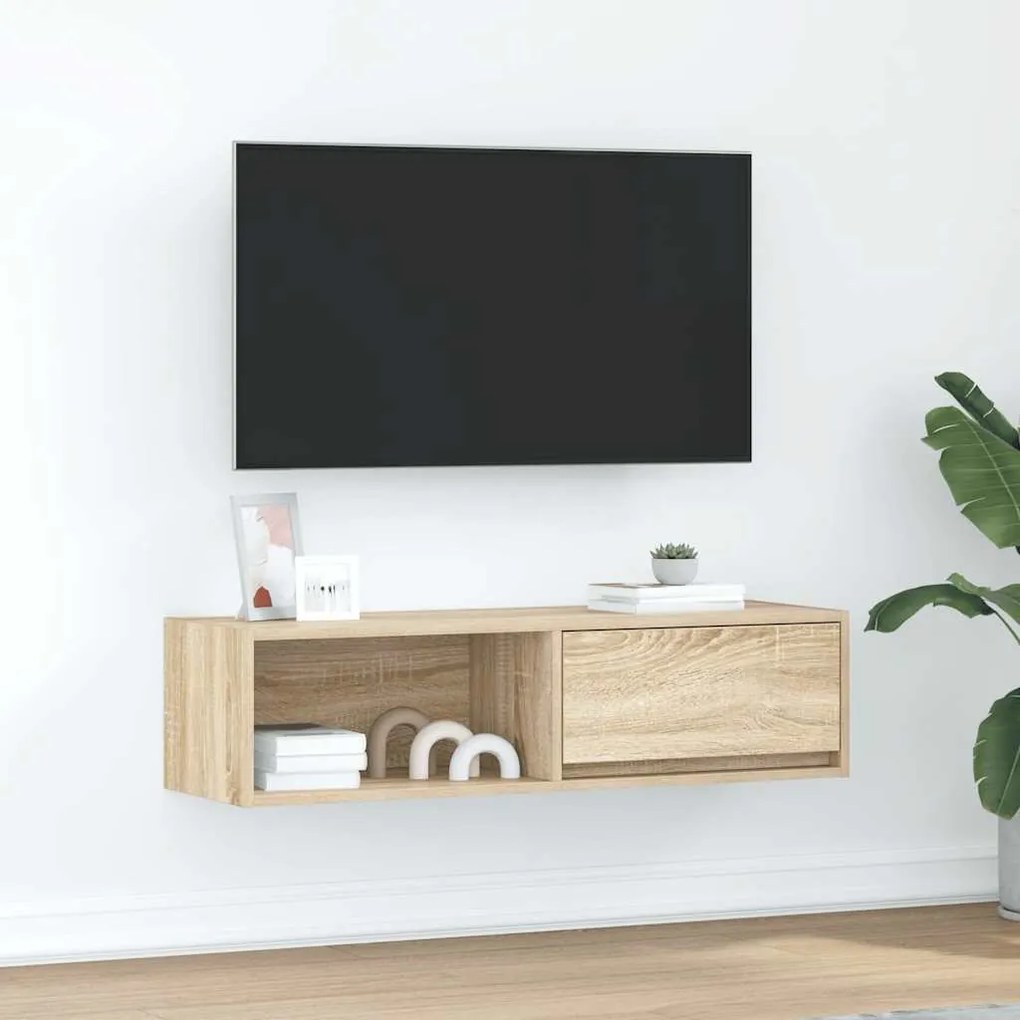 Mobile Porta Tv Rovere Sonoma 100x31x25,5 Cm Legno Multistrato /