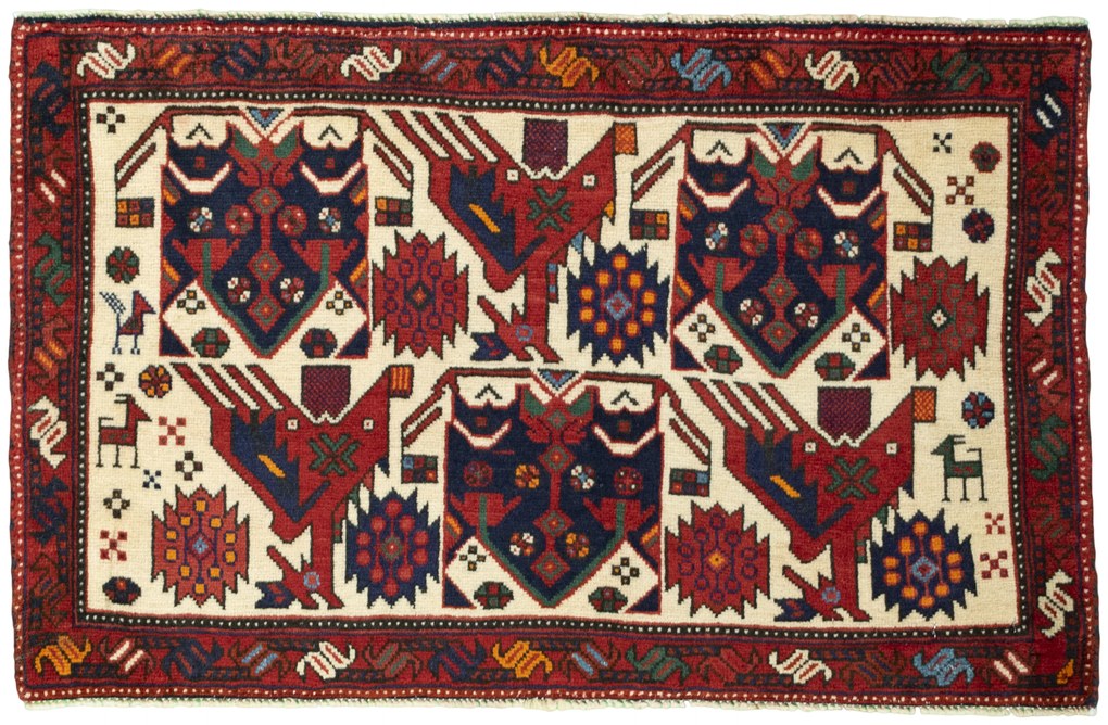 Shiraz Tappeto 80x50 (Iran) Annodato A Mano