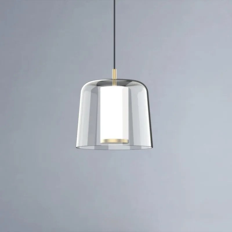 Lampadario Moderno Frieda oro paralume bianco G9 MILOOX