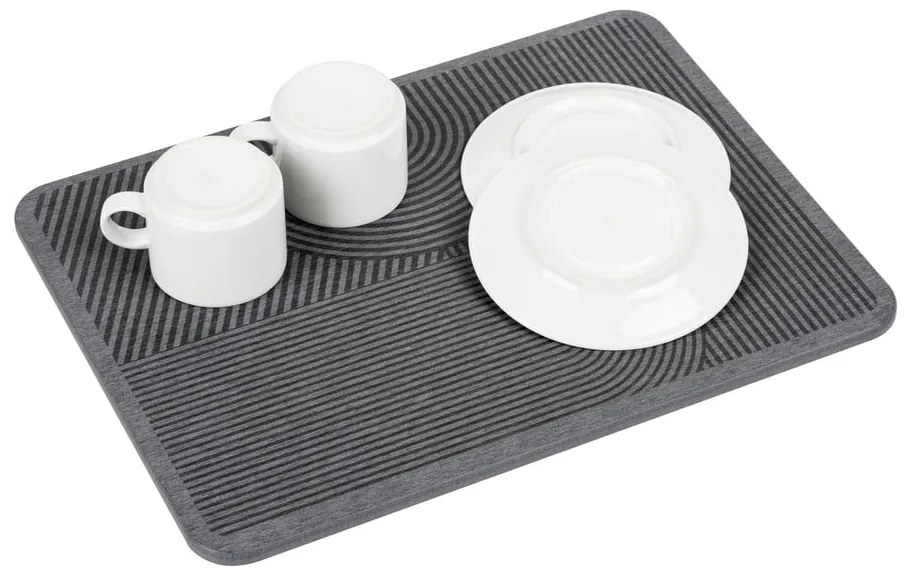 Tappetino scolapiatti grigio in diatomite 40x30 cm Damon – Wenko
