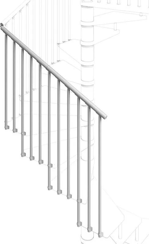 Balaustra in kit IRIS Nara in acciaio argento, corrimano in pvc grigio, L 100 cm fissaggio a parete