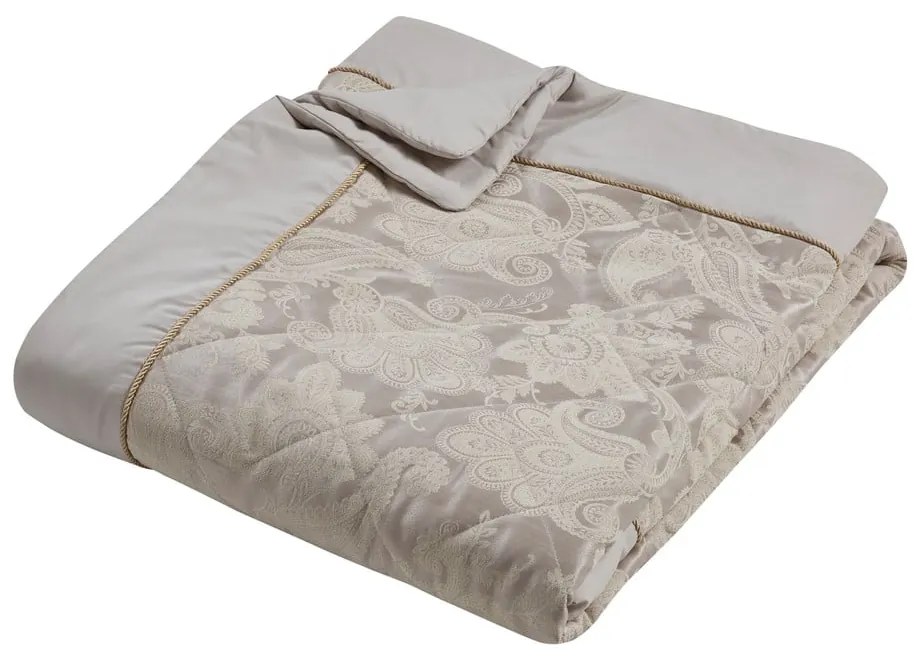 Copriletto beige in jacquard con rivestimento trapuntato 240x260 cm Opulent Jacquard – Catherine Lansfield