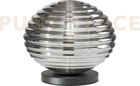 Lumetto ripple nero 1 luce attacco e27 32x32x28cm in vetro soffiato...