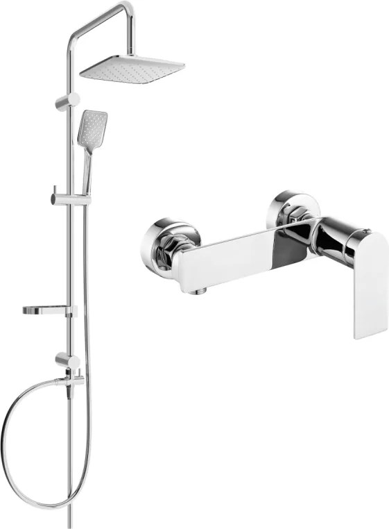 Mexen Sven set doccia esterno con soffione e miscelatore doccia Zero, cromo 71140262-00