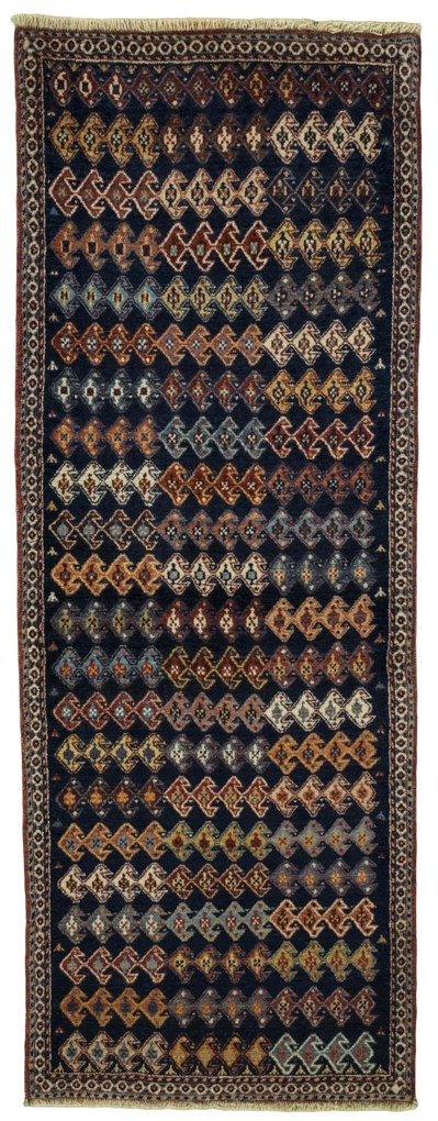 Gabbeh Tappeto 80 x 220 Blu (Iran) Annodato A Mano