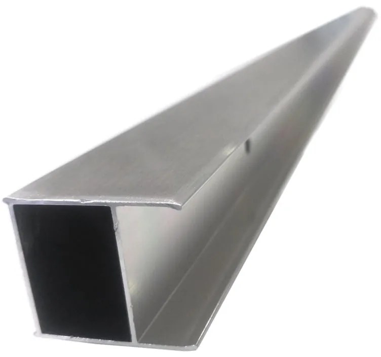 Profilo in alluminio spazzolato grigio lucido L0.05m L5xSp5xH100 mm