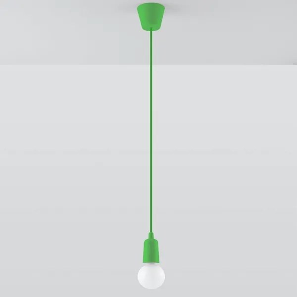 Lampadario su filo DIEGO 1xE27/60W/230V verde