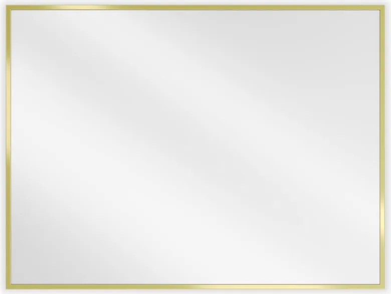 Mexen Loft Specchio da bagno rettangolare 80 x 60 cm, cornice oro spazzolato - 9852-080-060-000-50