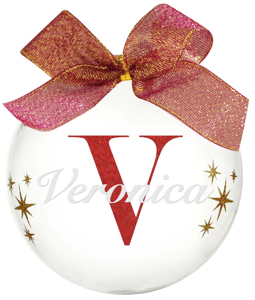 Pallina natale con nome Veronica 10cm