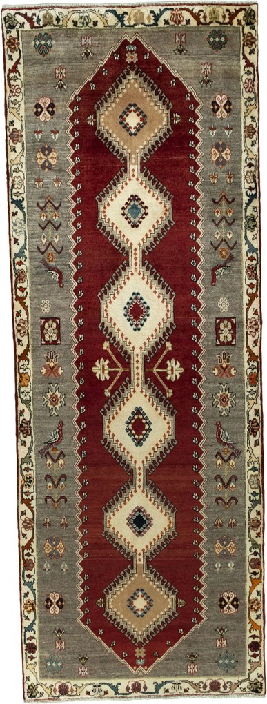 Gabbeh Tappeto 290 x 110 Rosso (Iran) Annodato A Mano