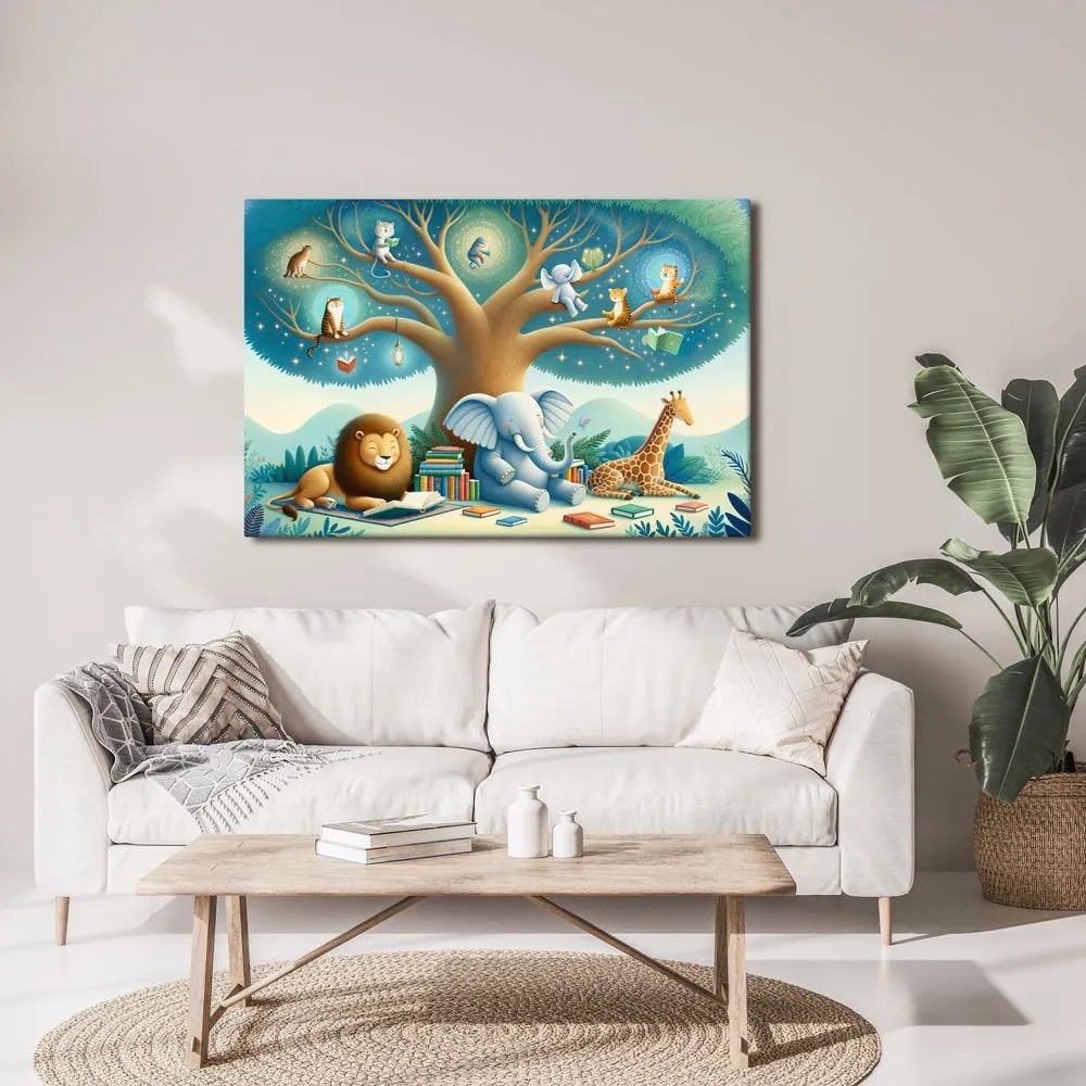 Quadro su tela – Lettura animale sotto l’albero