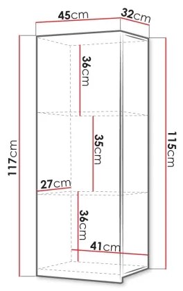 Armadio a muro CALABRINI 117x45 cm bianco