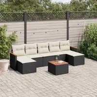 Set Divani da Giardino con Cuscini 8 pz Nero in Polyrattancod mxl 114324