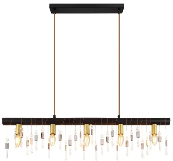 Globo 15532-5HB - Lampada a sospensione su cavo KIRA 5xE14/40W/230V nera