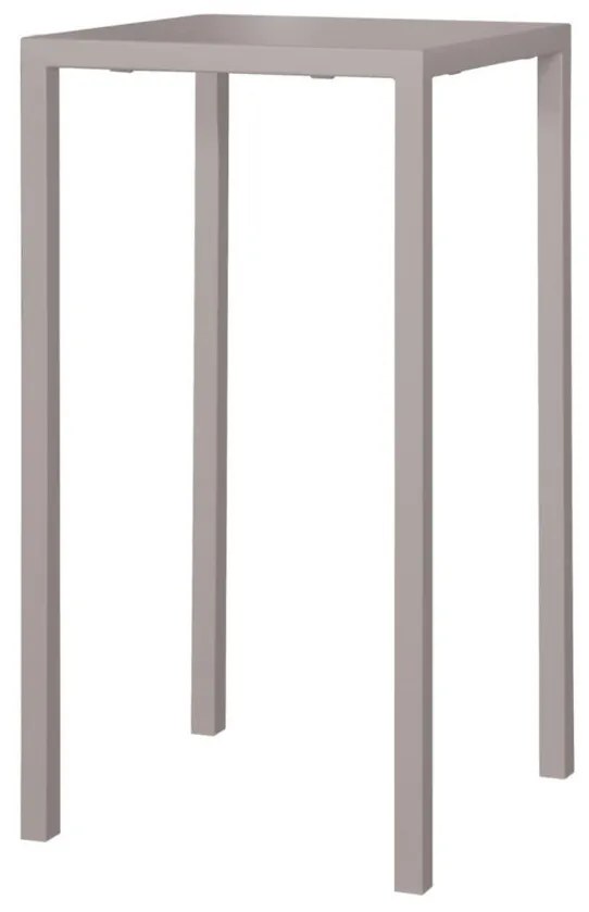 Tavolo alto BASILEA in metallo tortora 70×70 cm, impilabile