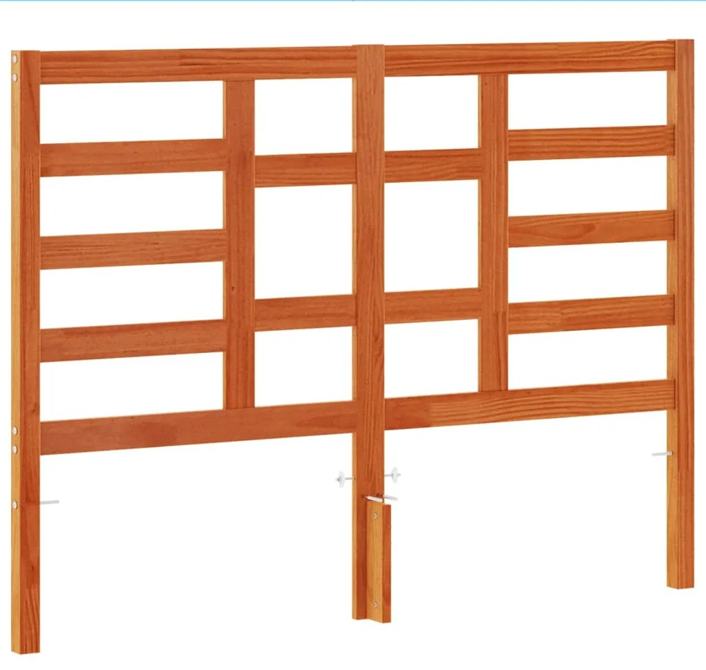 Testiera marrone cera 135 cm in legno massello di pino