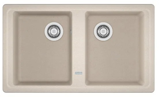 Lavello integrato 2 vasche FRANKE Boston fragranite L 50 x L 86 cm beige