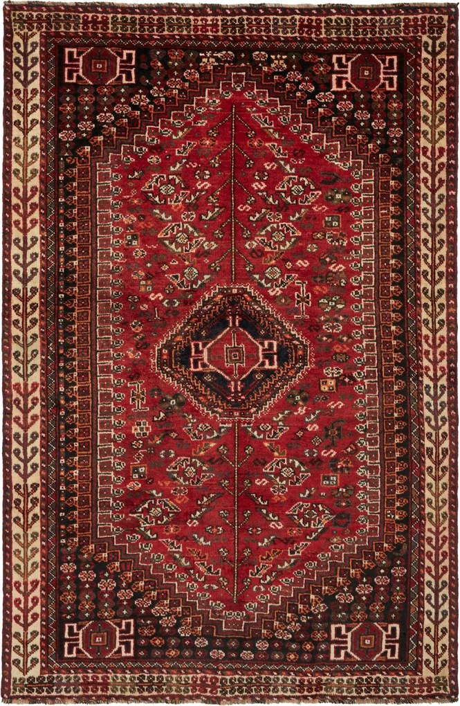 Shiraz Tappeto persiano 160x250 Rosso (Iran) Annodato A Mano