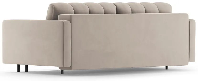 Divano beige allungabile/con contenitore con rivestimento in velluto 222 cm Bali – Cosmopolitan Design