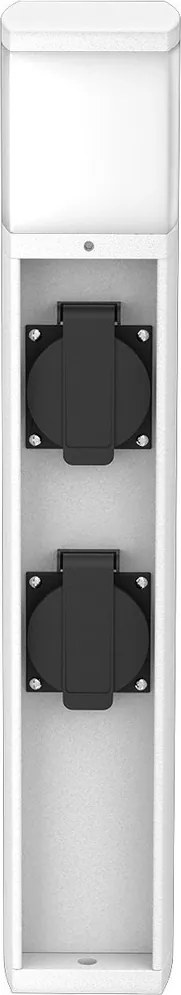 Paletto da Giardino Rettangolare Doppia Presa Corrente 40cm G9 - Bianco