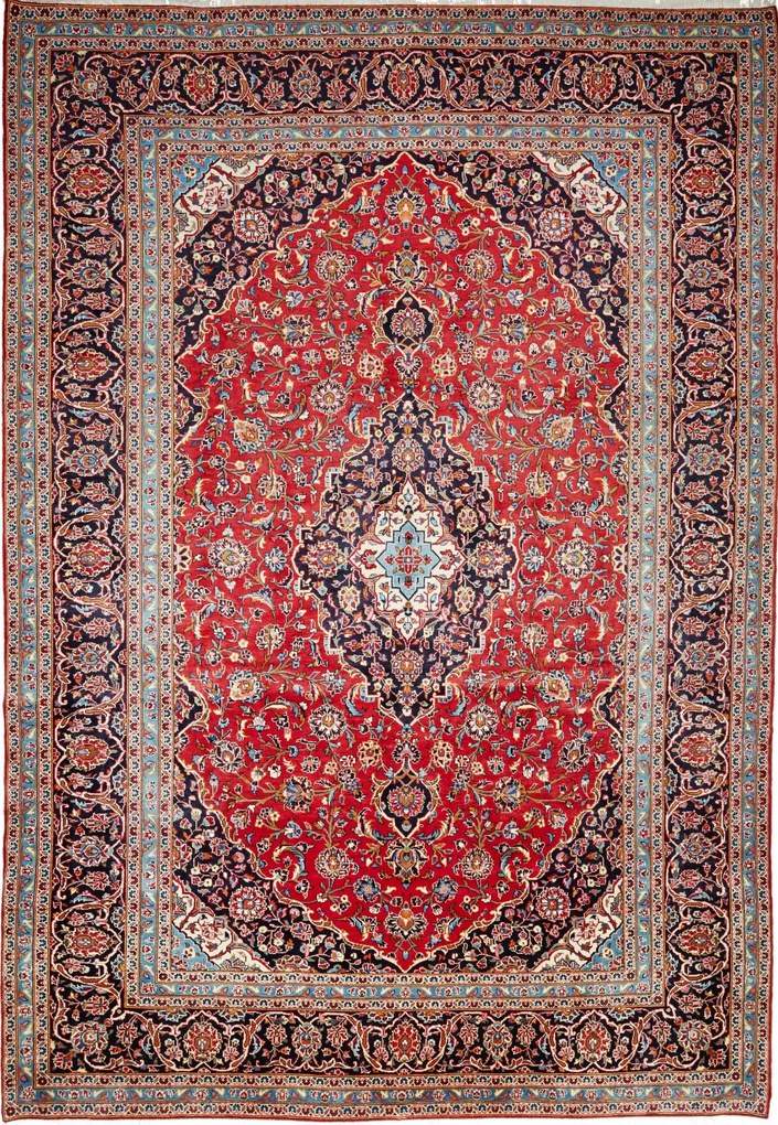 Kashan Tappeto persiano 350x250 Rosso (Iran) Annodato A Mano