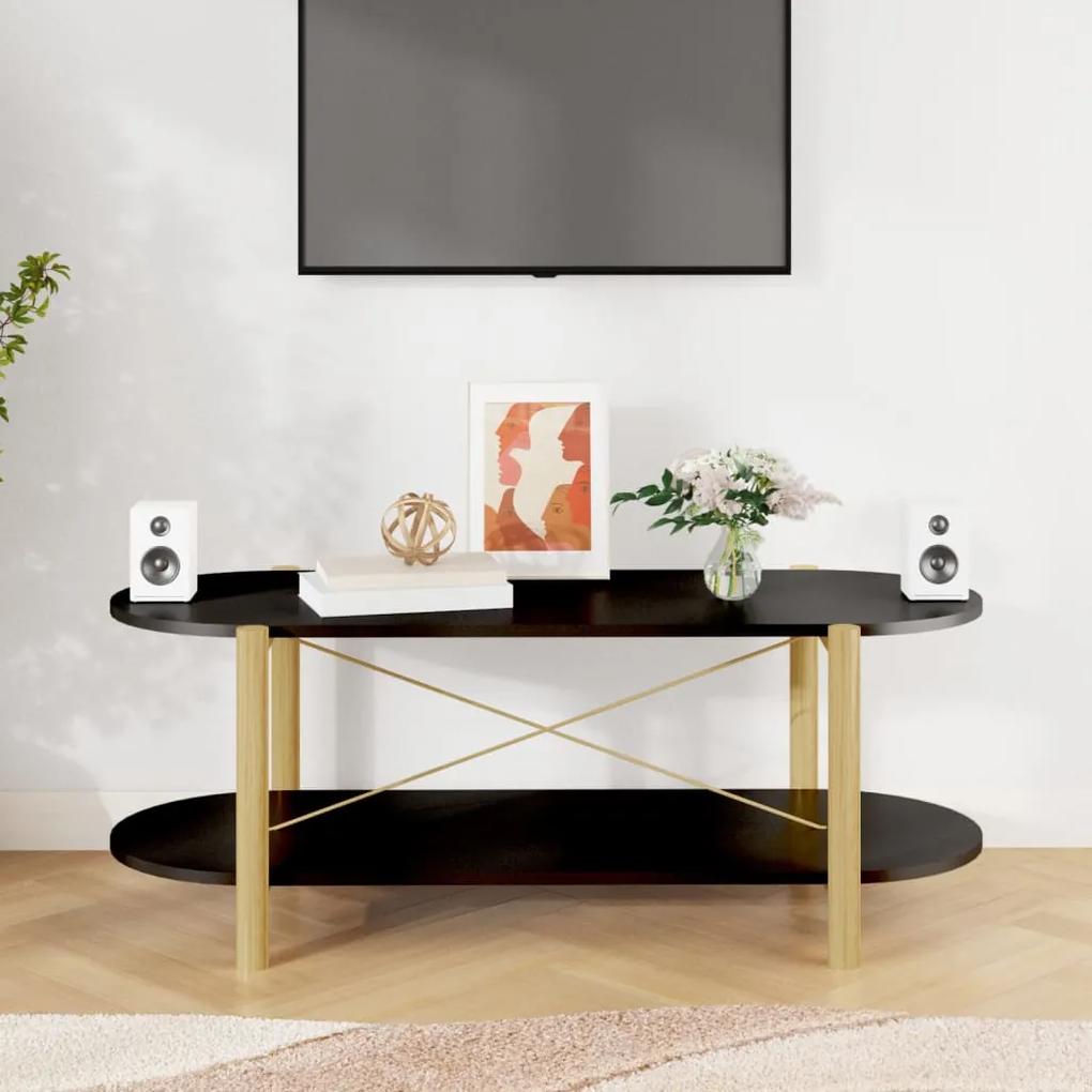 Tavolino da salotto nero 110x48x40 cm in legno multistrato