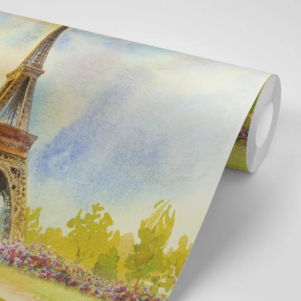 Carta da parati – Torre Eiffel in colori pastello