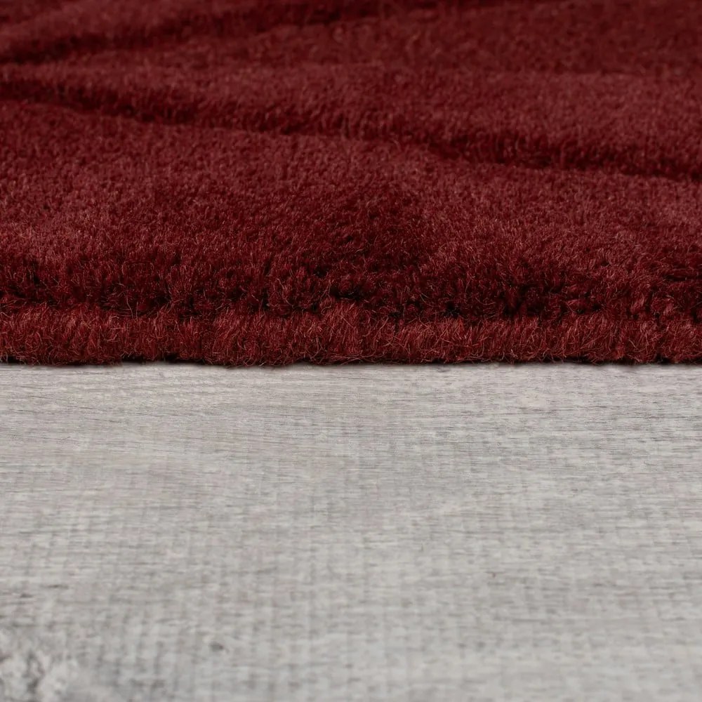 Tappeto rotondo burgundy in lana tessuto a mano ø 160 cm Shard Red – Flair Rugs