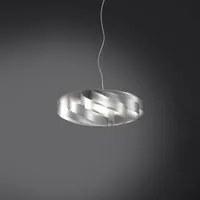 Sospensione Moderna 1 Luce Flat In Polilux Silver D40 Made In Italy