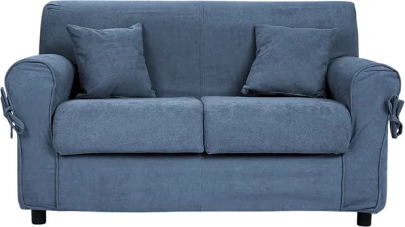 Divano 2 posti in tessuto sfoderabile VERONA 150 cm tinta unita Blu Balena