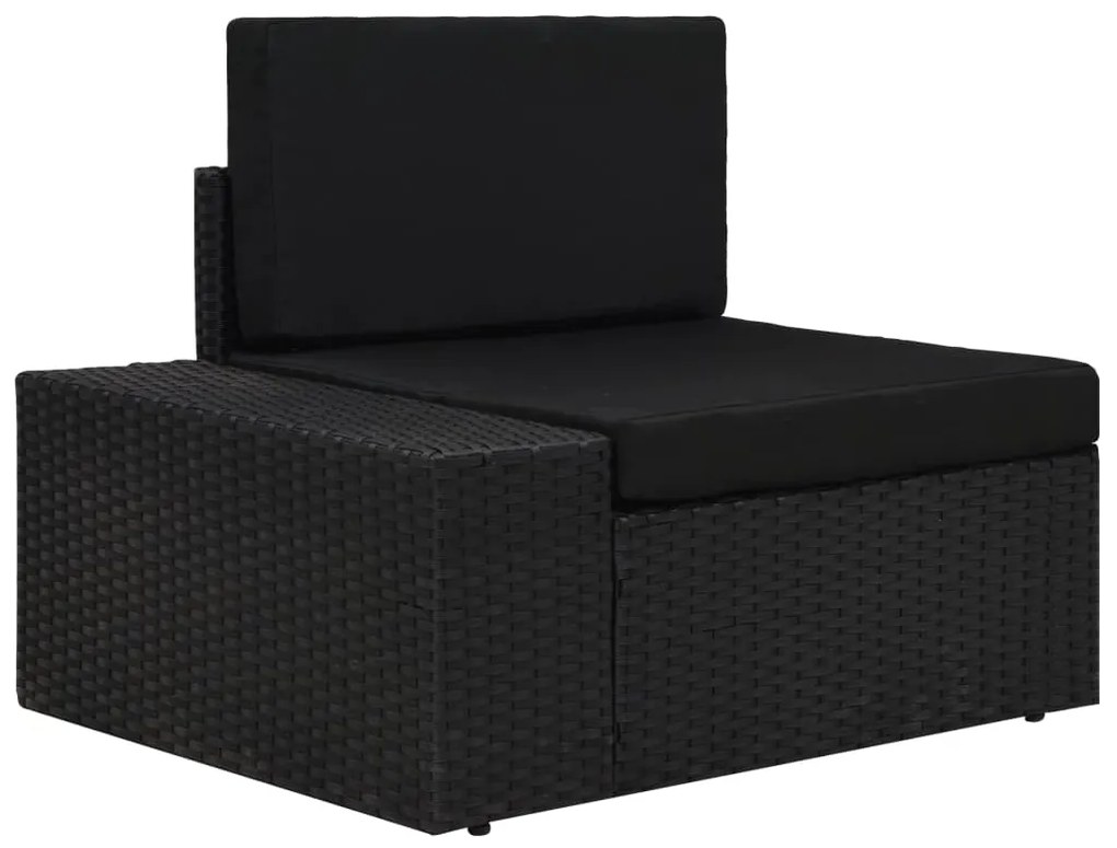 Set Divani da Giardino 5 pz in Polyrattan Nero