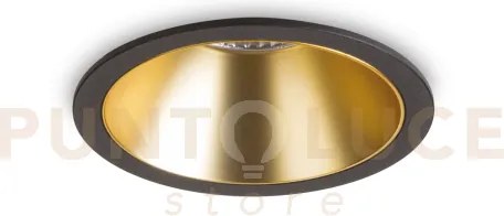 Game led cob bridgelux trim round 20w 3000k 24° 2250 lm nero e oro