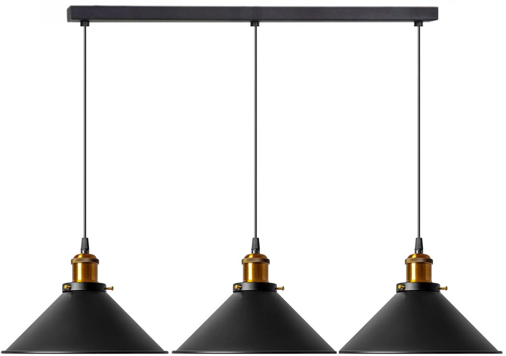 LAMPADA DA SOFFITTO PENSILE PORTO BLACK 3CP