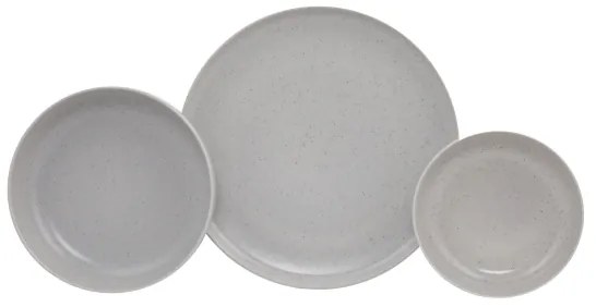 Set di piatti 18 pezzi grigio/porcellana