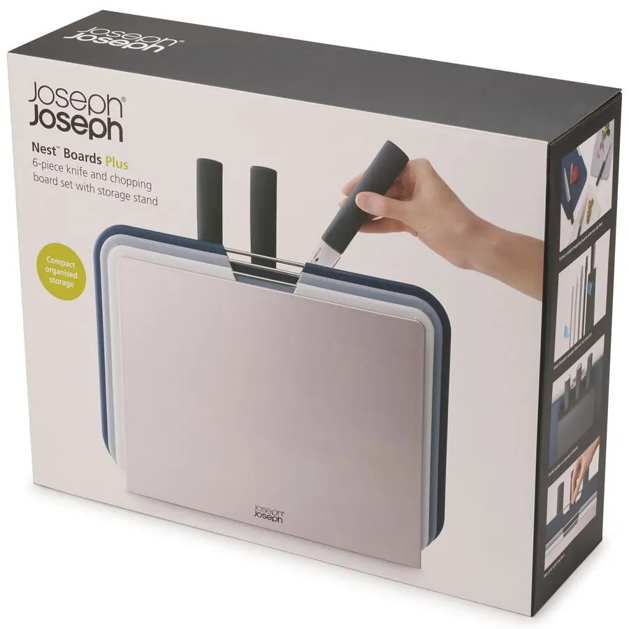 Set di 3 taglieri e coltelli con supporto Nest Plus - Joseph Joseph