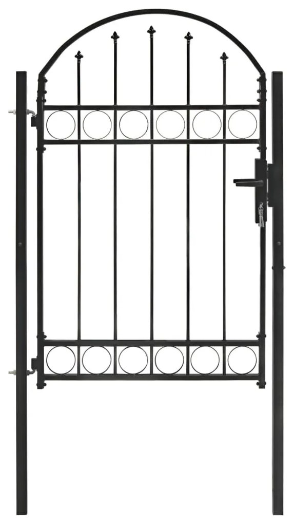 Cancello Per Recinzione Ad Arco İn Acciaio 100x150 Cm Nero /