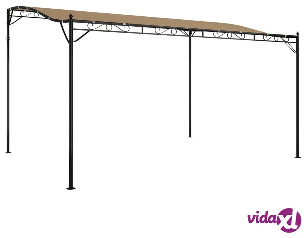vidaXL Tettoia Tortora 4x3 m 180 g/m² Tessuto e Acciaio