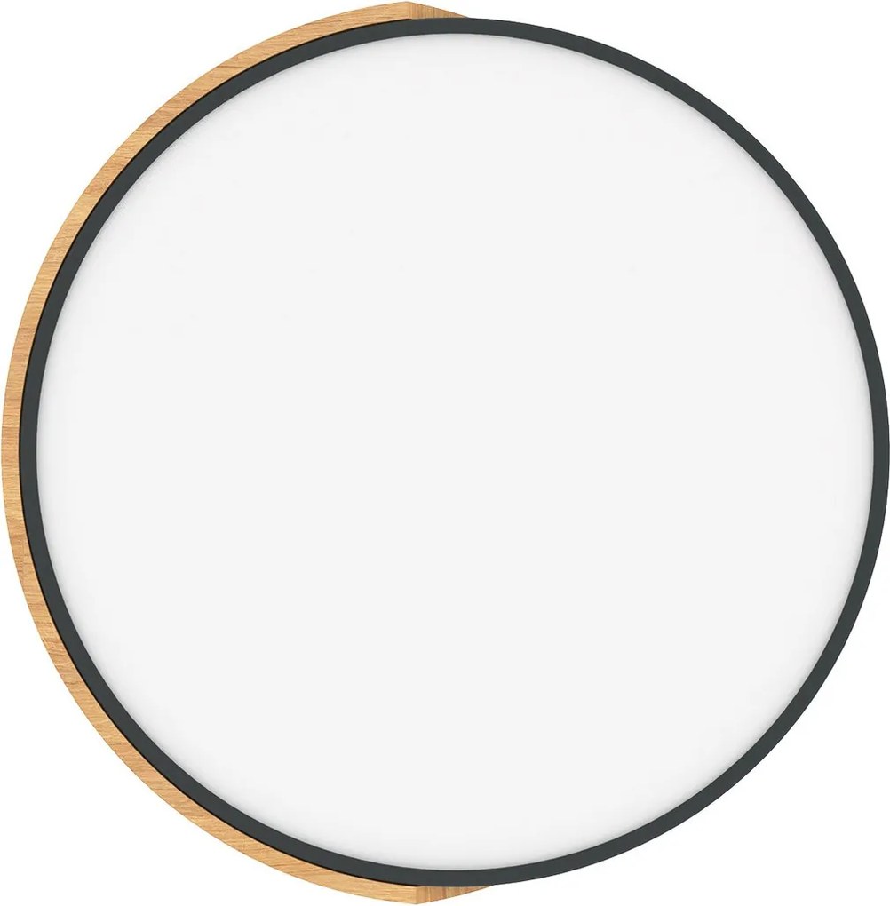 Plafoniera LED Rotonda 36W CCT Ø500mm Legno/Nero