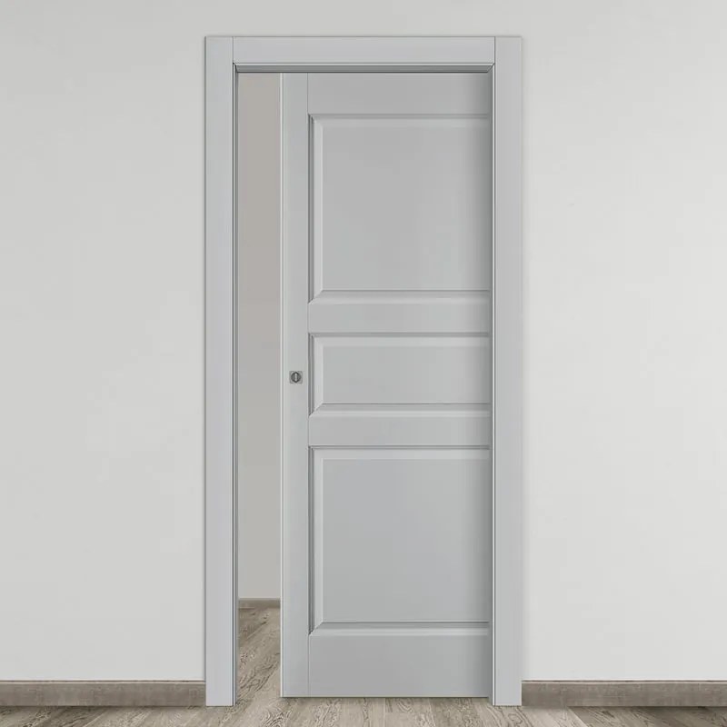 Porta scorrevole New York grigio L 70 x H 210 cm reversibile