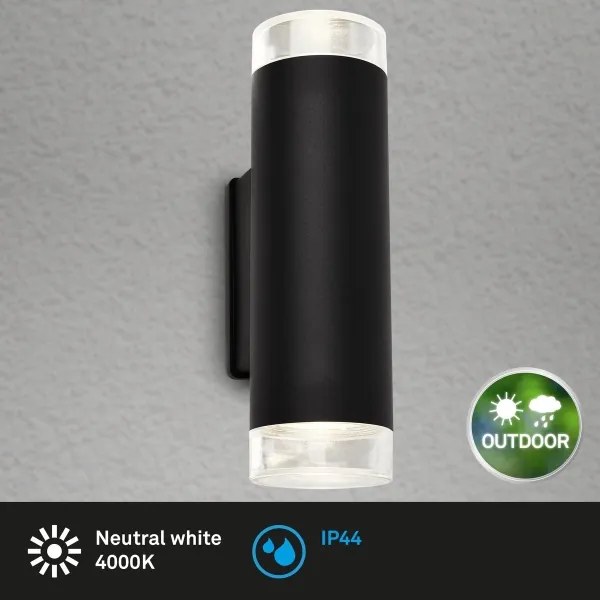 Brilo - Applique a LED da esterno 2xGU10/4,7W/230V IP44 4000K nero