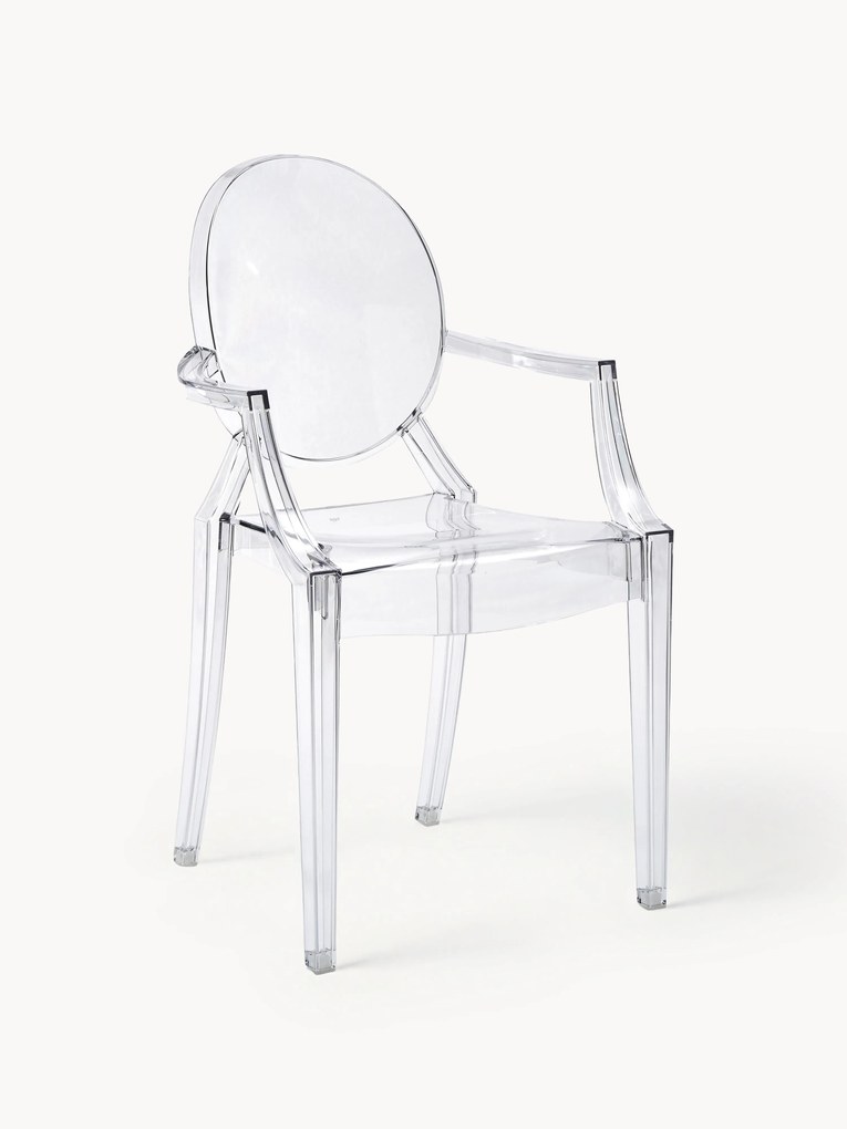 Sedia da pranzo di design con braccioli Louis Ghost