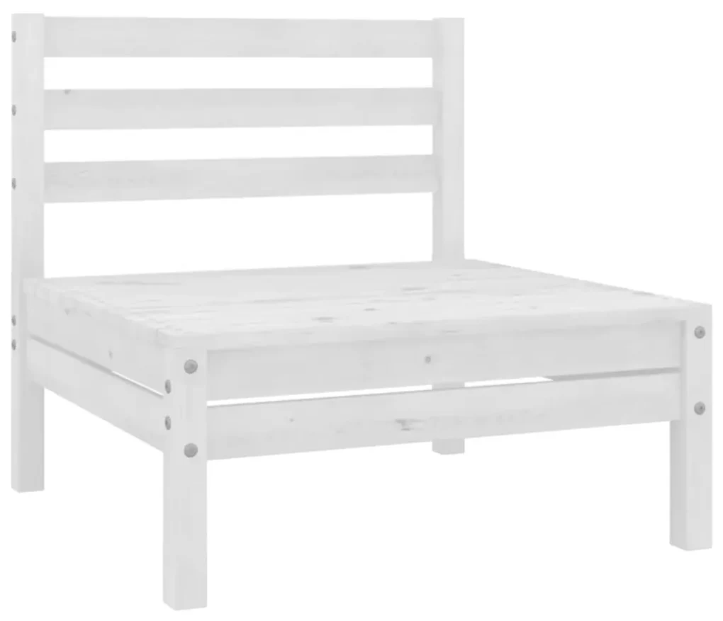 Set salotto da giardino 7 pz in legno massello di pino bianco
