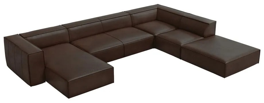 Divano angolare in pelle marrone scuro (angolo destro) Madame - Windsor & Co Sofas