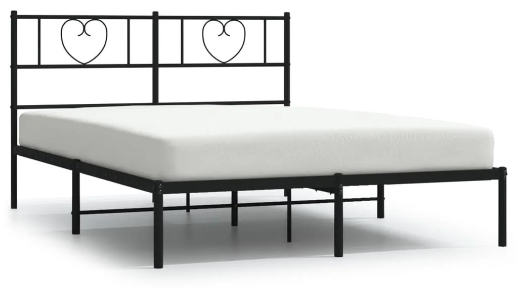 Giroletto con testiera in metallo nero 150x200 cm