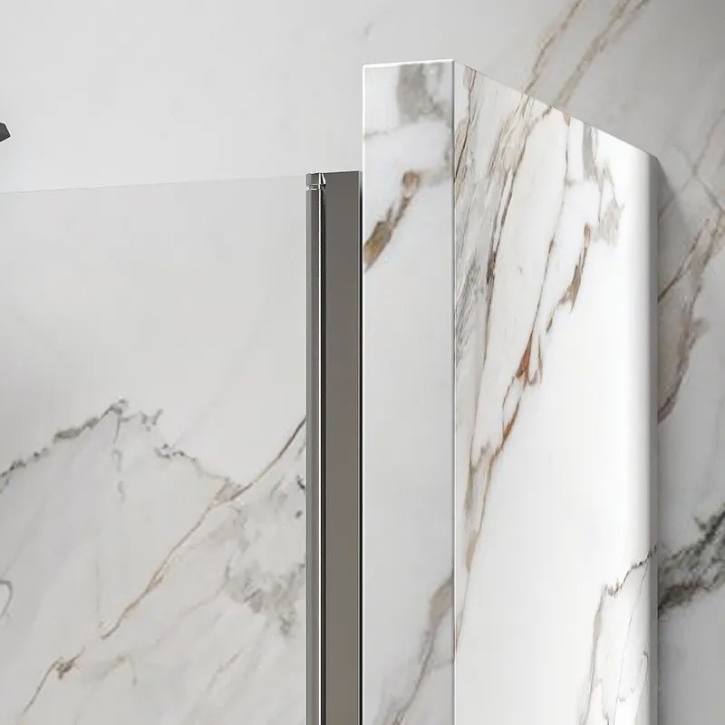 Kamalu - Box doccia in nicchia doppio battente 110-115cm finitura cromo |  KS2800 Saloon