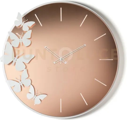 Orologio da parete diana bianco marmo,velour luxe rosa