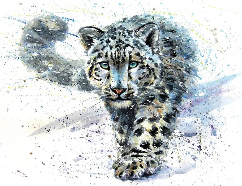 Carta da parati autoadesiva – Leopardo disegnato