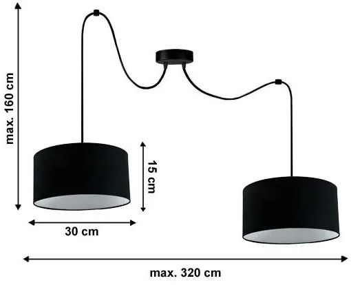 Lampadario a sospensione con filo TUZ 2xE27/60W/230V ragno